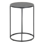 Seaford Black Metal Small Round Side Table with Black Top