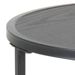 Seaford Black Metal Small Round Side Table with Black Top