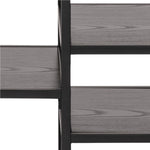 Seaford Black Metal Open TV Unit with 3 Black Shelves