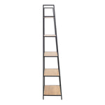 Seaford Black Metal Ladder Bookcase with 5 Oak Shelves