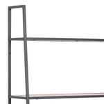 Seaford Black Metal Ladder Bookcase with 5 Oak Shelves