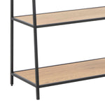 Seaford Black Metal Ladder Bookcase with 5 Oak Shelves