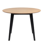 Roxby Round Dining Table in Oak & Black