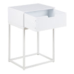 Mitra 1 Drawer Bedside Table in White