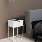 Mitra 1 Drawer Bedside Table in White