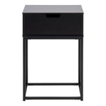 Mitra 1 Drawer Bedside Table in Black