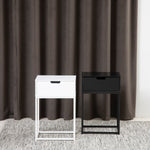 Mitra 1 Drawer Bedside Table in Black