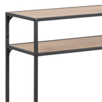 Seaford Black Metal Console Table With Oak Top