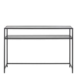 Seaford Black Metal Console Table With Black Top