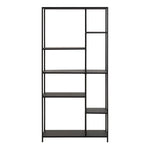 Newcastle Asymmetrical Bookcase with 6 Shelves in Matt Black