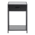 Seaford Bedside Table with 1 Drawer in Black