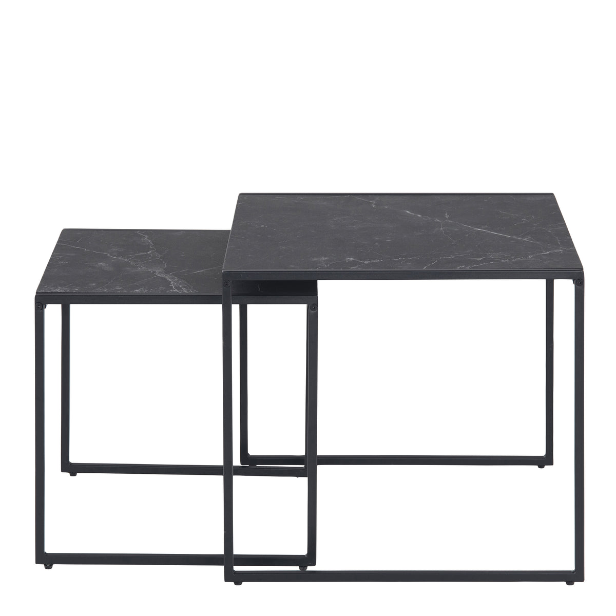 Infinity Nest of Tables in Black Matt Set of 2