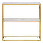 Alisma Console Table with Marble Effect Glass Top & Gold Legs