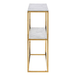 Alisma Console Table with Marble Effect Glass Top & Gold Legs