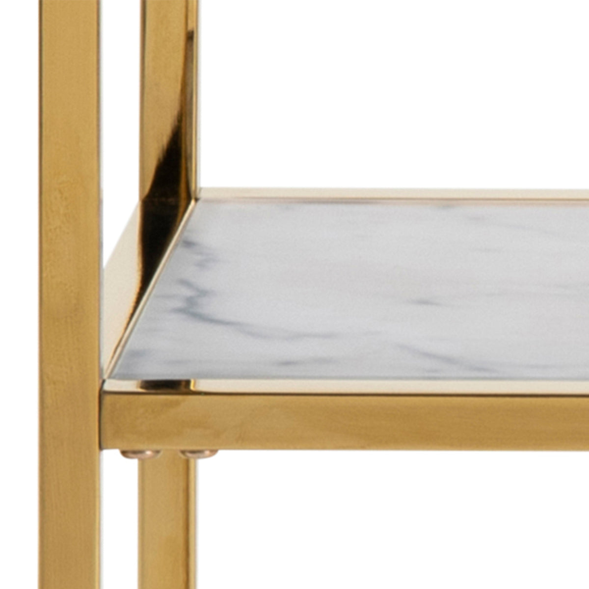 Alisma Console Table with Marble Effect Glass Top & Gold Legs