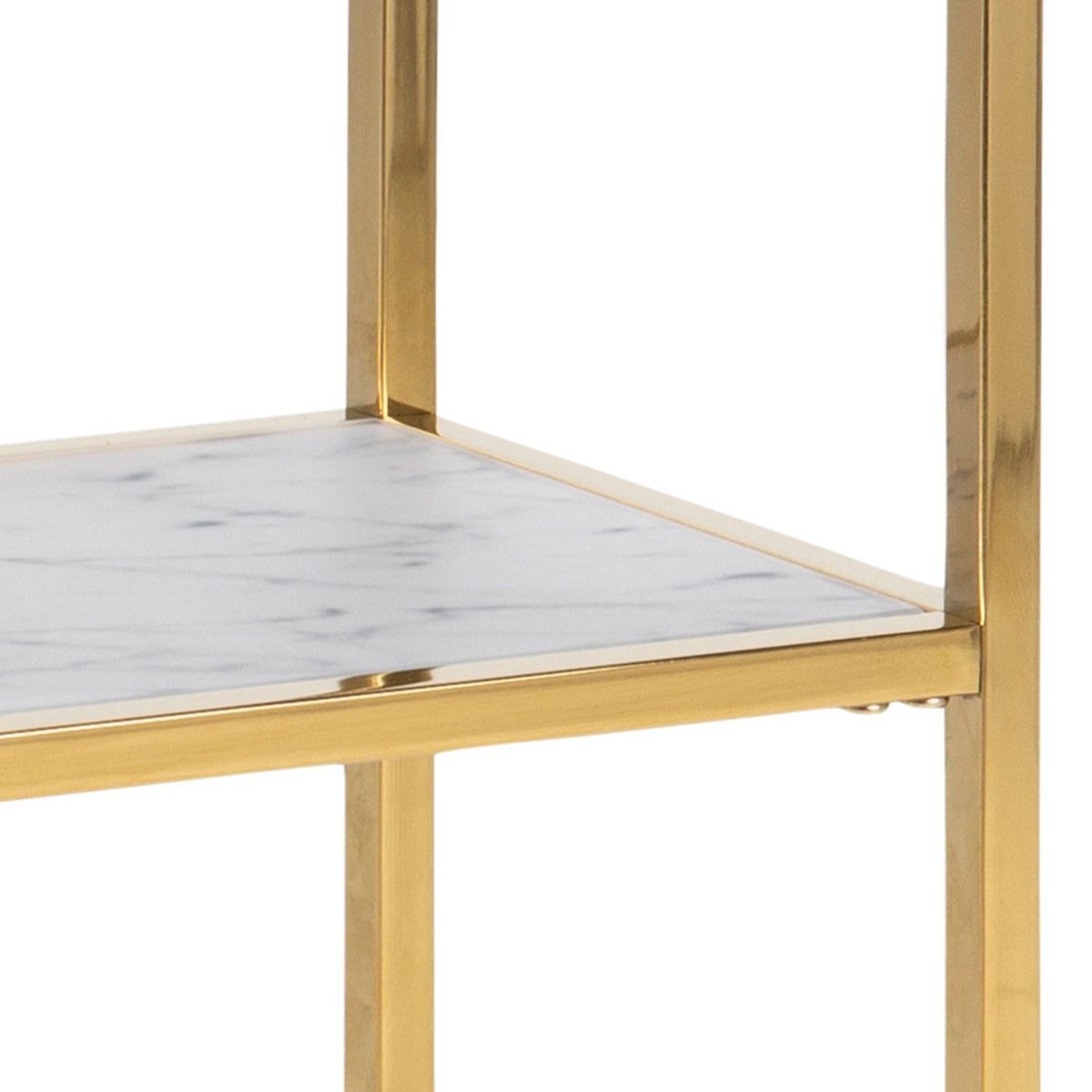 Alisma Console Table with Marble Effect Glass Top & Gold Legs