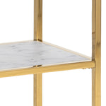 Alisma Console Table with Marble Effect Glass Top & Gold Legs