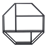 Seaford Octagonal Metal Wall Shelf in Black