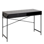 Angus Office Desk with Sliding Door in Black