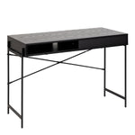 Angus Office Desk with Sliding Door in Black