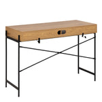 Angus Office Desk with Sliding Door in Oak & Black