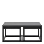 Cornus Square Coffee Table Set in Matt Black Set of 3