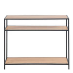 Seaford Console Table, 2 Shelves in Black and Oak