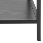 Seaford Console Table with 2 Shelves in Black and Oak