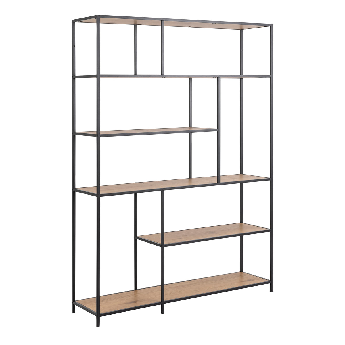 SeafordBookcase 5 Shelves in Black and Oak