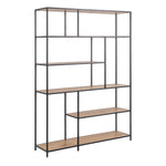 SeafordBookcase 5 Shelves in Black and Oak