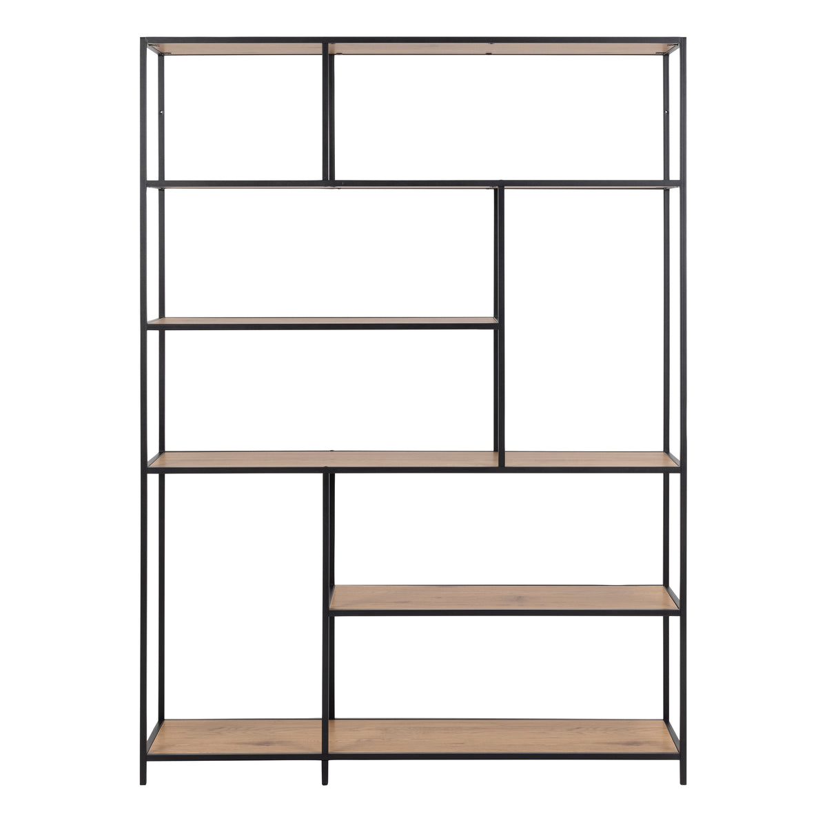 SeafordBookcase 5 Shelves in Black and Oak