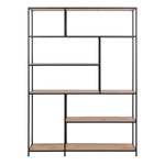 SeafordBookcase 5 Shelves in Black and Oak