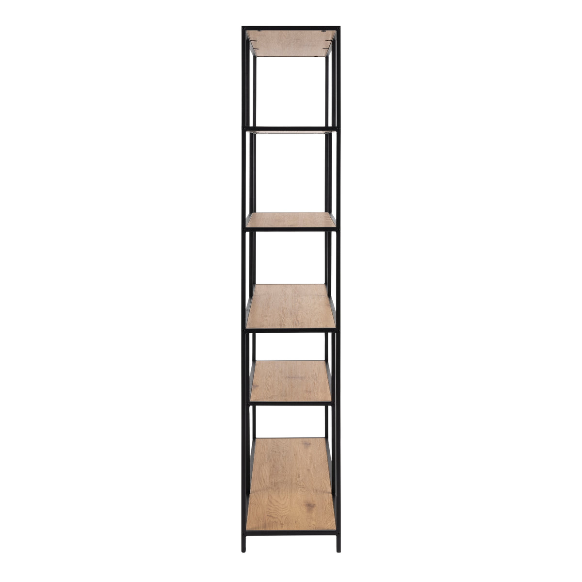 SeafordBookcase 5 Shelves in Black and Oak