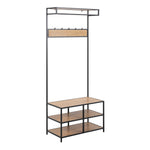 Seaford Clothes Rack with 3 Shelves in Black and Oak