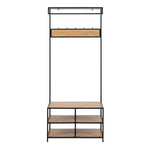 Seaford Clothes Rack with 3 Shelves in Black and Oak