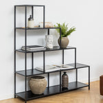 Seaford Bookcase with 4 Shelves in Black