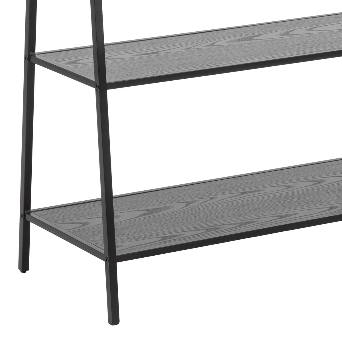 Seaford Clothes Rack with 2 shelves in Black