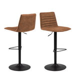 Kimmy Bar Stool withBrown Fabric in Set of 2