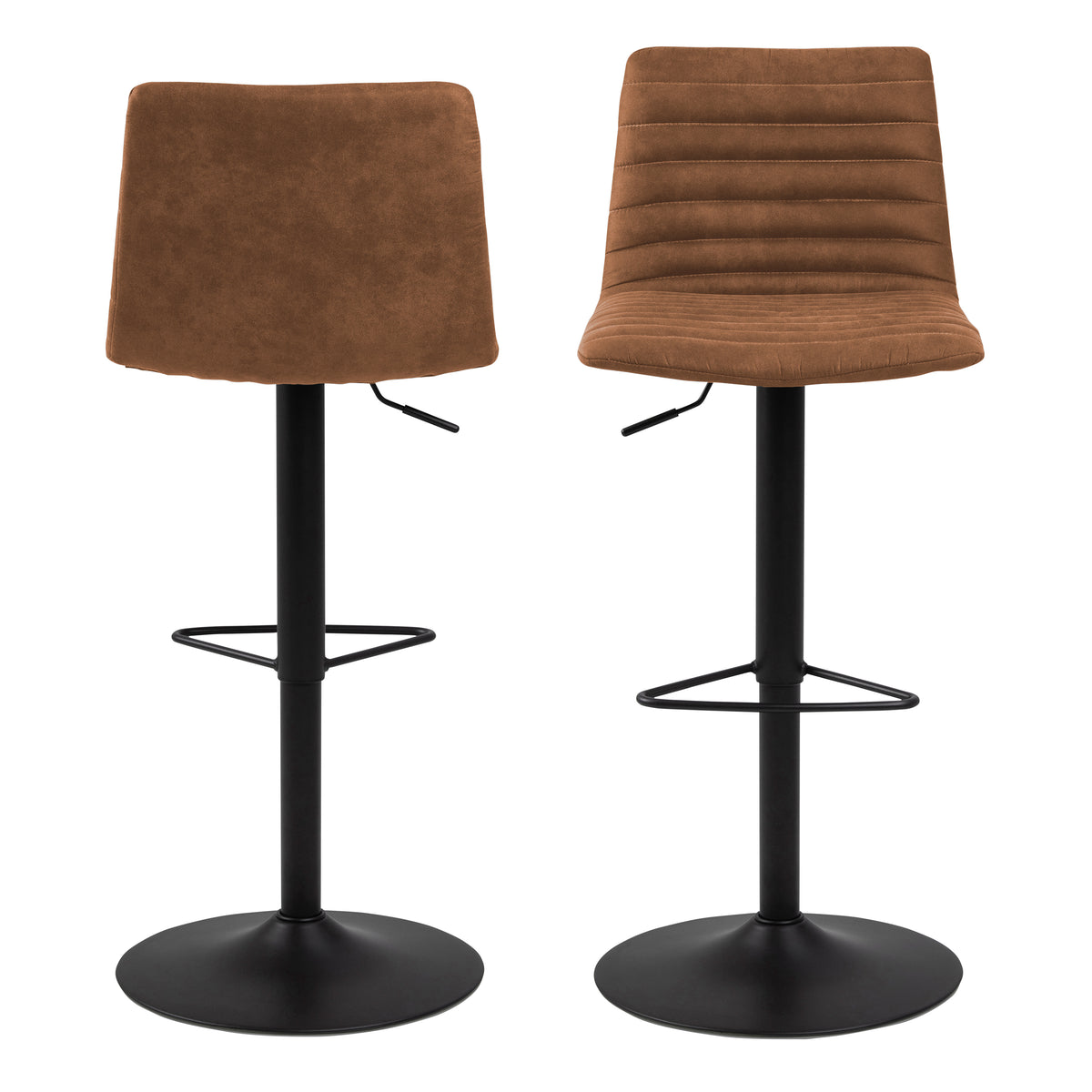 Kimmy Bar Stool withBrown Fabric in Set of 2