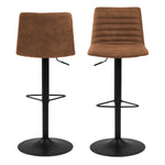 Kimmy Bar Stool withBrown Fabric in Set of 2