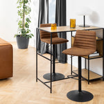 Kimmy Bar Stool withBrown Fabric in Set of 2