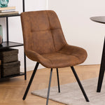 Waylor Dining Chair in Brown Fabric Set of 2