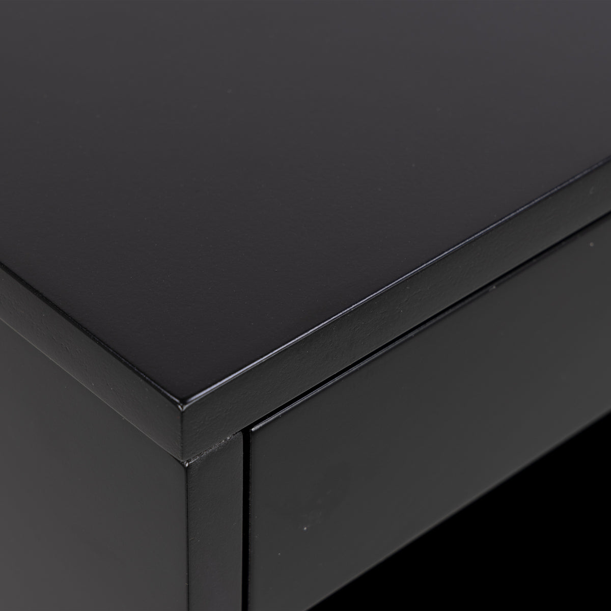 Cholet Square Bedside Table with 1 Drawer in Black