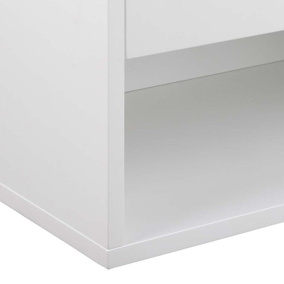 Cholet Square Bedside Table with 1 Drawer in White