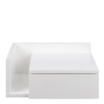 Avignon Square Bedside Table with 1 Drawer & Small Shelf in White