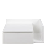 Avignon Square Bedside Table with 1 Drawer & Small Shelf in White