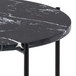 Avila Side Table with Black Polished Marble Stone 42x45cm