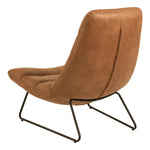 Milford Sledge Base lounge Chair in Brown Leather-mix