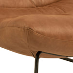 Milford Sledge Base lounge Chair in Brown Leather-mix