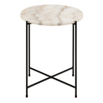 Avila Side Table with White Marble Top 42x45cm